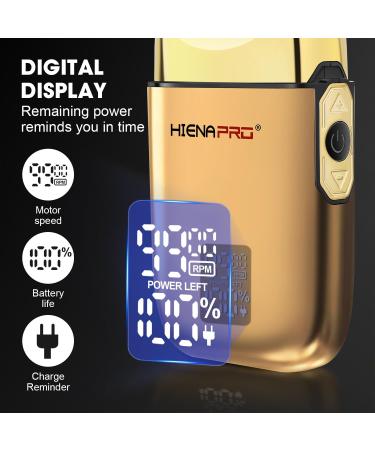 Professional Gold Foil Shaver for Men - Cordless Rechargeable Electric Razor with LED Display & Detachable Design - Perfect for Close Shaving & Barber Use - Buy Online on GoSupps.com