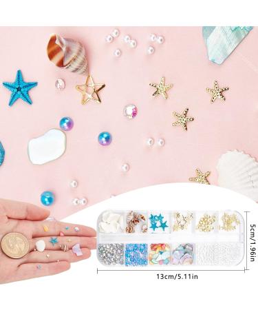 NICENEEDED Ocean Themed Nail Decorations Kit Irregular Abalone Shell Slices Conch Starfish Nail Art Charms Colorful Seashell Fragments Caviar Beads Nail Studs Supplies for Nail Design(Style 6) - Buy Online on GoSupps.com