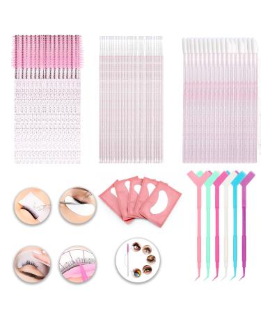 150 Disposable Mascara Brushes and Lip Applicators and Microswabs Kit 6Pieces Y Shape Eyelash Lift Tool Eyelash Brush 5 Pairs Lint Free Under Eye Gel Pads Makeup Brush Makeup Tool Cosmetic Accessori A1