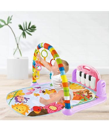 Hoopeum Baby Play Mat Toys for 0-3-6-12 Months Activity Jungle Gym Playmat Tummy Time Mat with Piano Newborn Infant Baby Boys Girls Musical Floor Play Kick & Play Mat for Christmas Toys Gift1 Pink - Buy Online on GoSupps.com