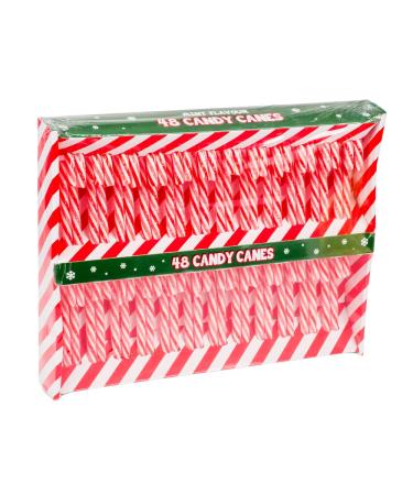 Invero 48 Piece Candy Cane Sweet Box Set - Peppermint Flavour Sweets - Ideal Fun Hanging Decoration for All Christmas Trees Home Offices and more