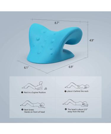 Neck Stretcher for Neck Pain Relief | Shoulder & TMJ Pain Relief | Cervical Traction Device | Chiropractic Pillow (Blue) - Buy Online on GoSupps.com