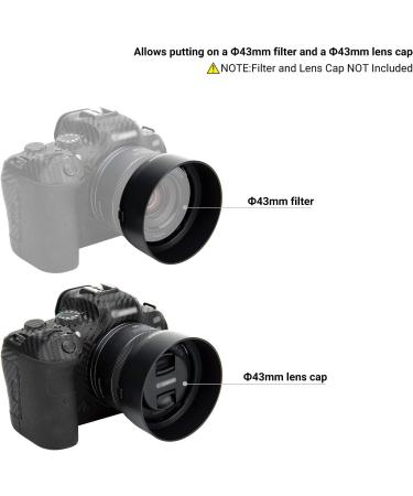 Canon RF 50mm F1.8 STM Lens Hood for EOS R6 R5 RP R Camera - Reversible Lens Shade ES-65B Replacement | Compatible with 43mm Filters and Lens Cap - Buy Online on GoSupps.com