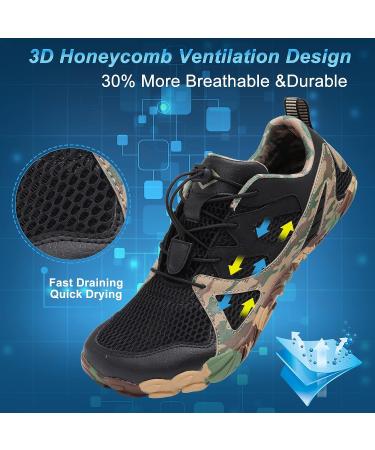 Lefflow Camouflage Hiking Water Shoes | Quick Dry Barefoot Sneakers for Outdoor Activities - Buy Online on GoSupps.com