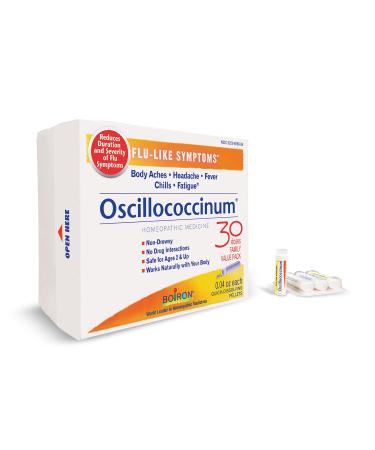 Boiron Oscillococcinum for Relief from Flu-Like Symptoms of Body Aches, Headache, Fever, Chills, and Fatigue - 30 Count 30 Count (Pack of 1)