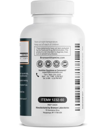Bronson Vitamin B1 Extra Strength 500 MG High Potency Non-GMO, 60 Capsules Unflavored 60 Count (Pack of 1) - Buy Online on GoSupps.com