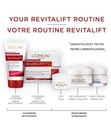 L Or al Paris Revitalift Makeup-Removing Cleansing Cream Face Cleanser & Toner with Vitamin C 150 mL - Buy Online on GoSupps.com