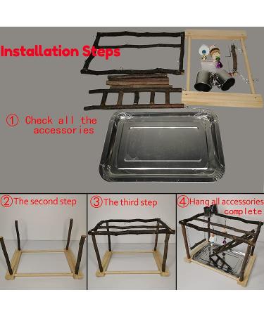 Tfwadmx Parrots Playstand with Feeding Cups, Perch Stand, and Toys - Bird Gym for Cockatiel, Conure, Lovebirds - Buy Online on GoSupps.com