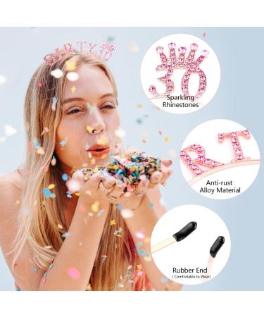 Atoden 30th Birthday Decorations for Her Pink Dirty 30 Birthday Headband Princess Tiara Queen Crown 30th Birthday Gifts for Her Party Happy Birthday Accessories for Women Girls Pink - Dirty 30 - Buy Online on GoSupps.com