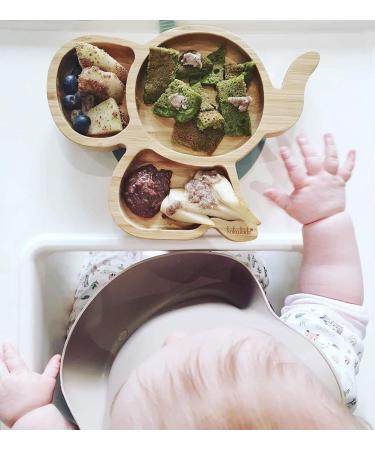 Koko Kids Elephant Suction Plate - Natural Bamboo Baby & Toddler Feeding Plate with Strong Suction Ring | Eco-Friendly Mint Green - Buy Online on GoSupps.com