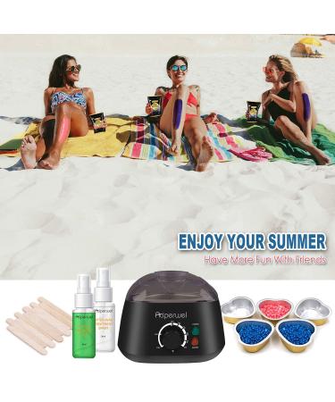 ANREACHO Waxing Kit for Women - Wax Warmer with Aloe Formula for Coarse Hair Removal - Hard Stripless Wax Beads for Bikini, Legs, Face, and Underarm - Buy Online on GoSupps.com
