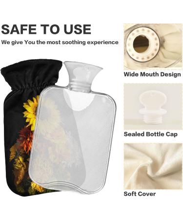 NAANLE Autumn Sunflower Transparent Hot Water Bottle | 1L Heat Bottle for Back Pain Relief Hand & Foot Warmer Neck Therapy - Buy Online on GoSupps.com