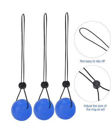Squeeze Ball Set - 3pcs Safe Stress Relief Grip Balls with Bungee Cord | Silicone Hand Gripping Exercise Balls for Adults - Blue 30 - Buy Online on GoSupps.com