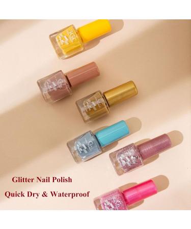 Pink Glitter Nail Polish Set - 4PCS Gel Kit with Chunky Glitter for All Seasons | Sparkly Red & Gold Polish for Women & Girls - Buy Online on GoSupps.com