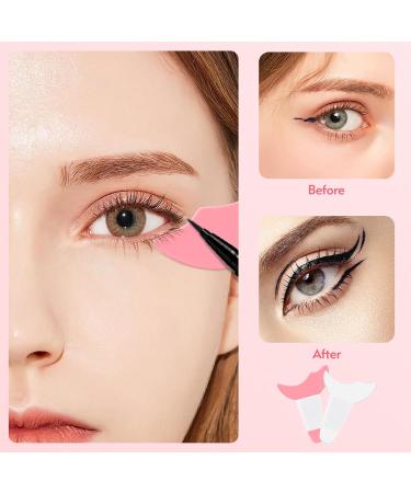 2 Pcs Eyeliner Tool Eyeliner Stencil Eye Shadow Silicone Baffle Eyeliner Mascara Aid Fishtail Eyeliner Eye Shadow Aid (Pink and White) - Buy Online on GoSupps.com