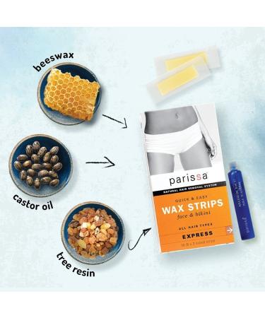 Parissa Wax Strips Face & Bikini Hair Removal Kit for Women - 16 Strips & Aftercare Oil included - Buy Online on GoSupps.com