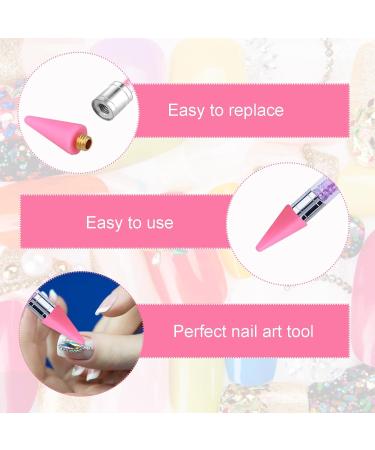 12 Pcs Rhinestone Picker Wax Replacement Tips for Nail Dotting Pen - Pink - Buy Online on GoSupps.com