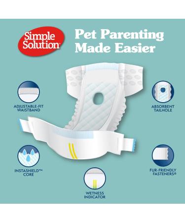 Simple Solution True Fit XXL Dog Diapers for Bitches - Super Absorbent 30 Pack (Waist 55.9 94 cm) - International Shipping Available - Buy Online on GoSupps.com