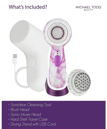 Michael Todd Beauty Soniclear Petite Facial Cleansing Brush System - 3-Speed Exfoliating Face Brush - Buy Online on GoSupps.com