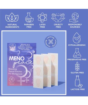 Laki Naturals Meno-Peace Patch - 15 Count | Women's Menopause Support | Herbal Botanicals for Mood Balance & Hormonal Changes - Buy Online on GoSupps.com