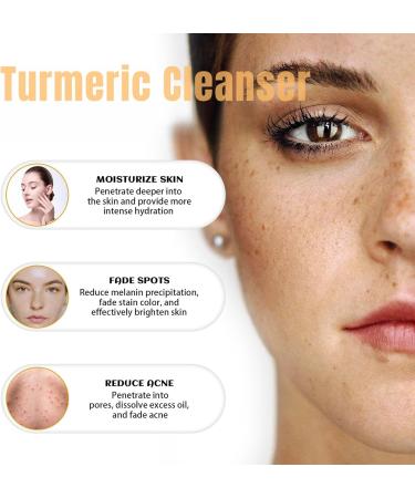 Turmeric Face Wash Face Wash for Dry Skin Turmeric Foaming Cleanser Exfoliating Face Wash Turmeric Glow Scrub Moisturising Face Wash Facial Cleanser Daily Makeup Brightening Foaming Face Wash - Buy Online on GoSupps.com