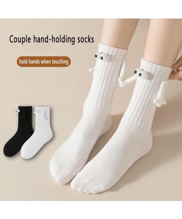 Fokesty Funny Magnetic Suction 3D Doll Couple Socks - Unisex 2 Pair White - Buy Online on GoSupps.com
