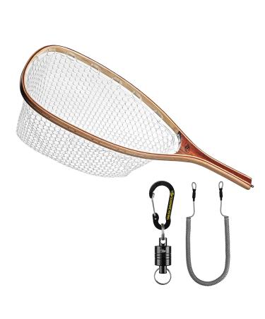 SF Fly Fishing Landing Net Soft Rubber Mesh Trout Net Catch and Release Net Black Magnet/Small Holes Net Square Head