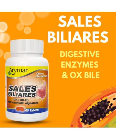 Arymar Sales Biliares Ox Bile with Digestive Enyzmes 60 Tabs 1 Count (Pack of 60) - Buy Online on GoSupps.com