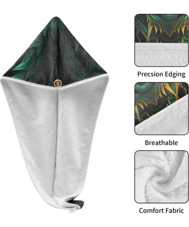 Buy Green Angry Dragon Hair Towel 2 Pack | Super Absorbent Quick Dry Hair Turbans for Women & Girls - International Shipping Available - Buy Online on GoSupps.com