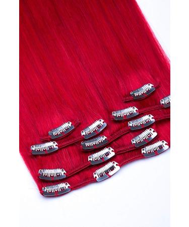 Buy 100% Real Hair Clip-In Extensions Set - 7 Pieces 70g 55cm #Red - International Shipping Available - Buy Online on GoSupps.com