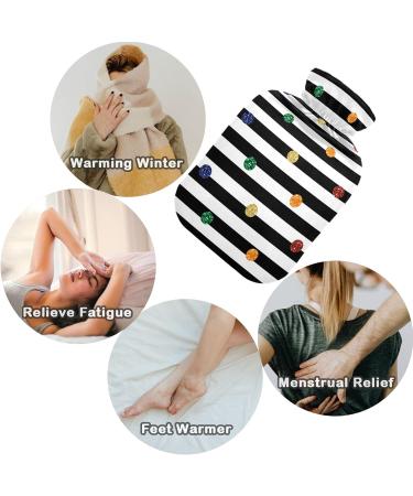 NAANLE Striped Hot Water Bottle with Cover - 1L Heat & Cold Therapy for Pain Relief | Ideal for Bed Hands & Feet - Buy Online on GoSupps.com