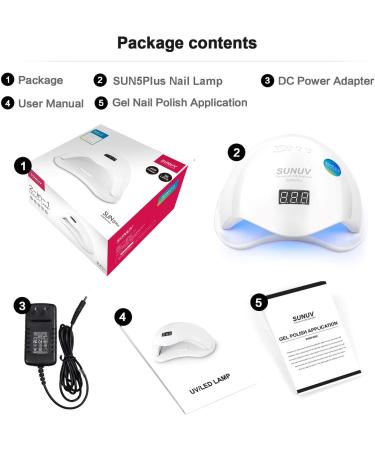 SUNUV 48W UV LED Nail Lamp for Gel Polish Manicure and Pedicure - Professional Dryer with Sensor and 4 Timers - Valentine Gift for Girls Women - Buy Online on GoSupps.com