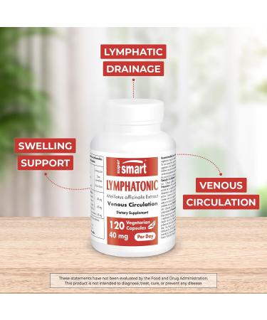 Supersmart Lymphatonic 40mg | Lymphatic Drainage & Swelling Support Supplement - Melilotus Officinalis 18% Coumarin - 120 Vegetarian Capsules - Buy Online on GoSupps.com