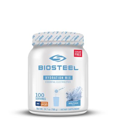 BioSteel Zero Sugar Hydration Mix Great Tasting Hydration with 5 Essential Electrolytes White Freeze Flavor 100 Servings per Tub