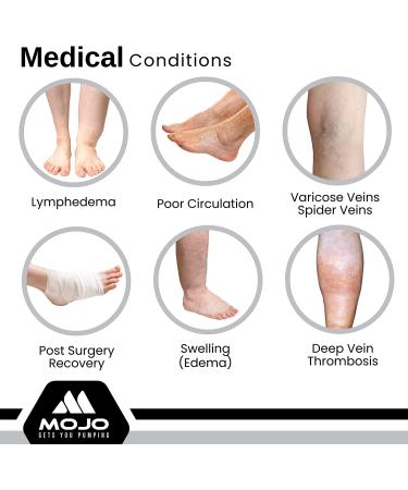Mojo Compression Calf Sleeves 20-30mmHg - Plus Size 5XL Black - Shin Splint Support - Buy Online on GoSupps.com