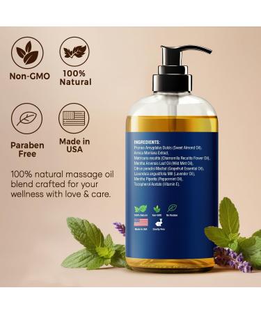 Sore Muscle Massage Oil - 8 fl oz | Peppermint Lavender & Arnica | Pain Relief & Muscle Relaxation | Nexon Botanics - Shop Internationally - Buy Online on GoSupps.com
