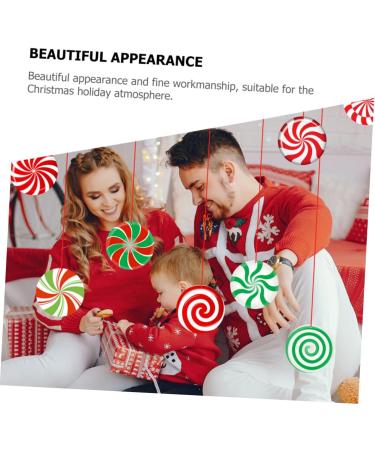 STOBAZA 12 Sheets Christmas Candy Stickers Christmas Tree Pendant Christmas Tree Peppermint Xmas Decors PVC - Buy Online on GoSupps.com