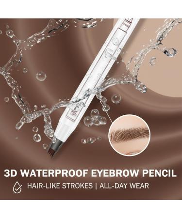 Lot de 2 crayons sourcils imperm ables pour microblading avec pointe ultra fine pour cheveux comme des traits sourcils d'aspect naturel anti-taches marron Brun - Buy Online on GoSupps.com