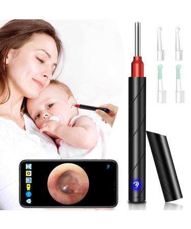 HealthneSS Ear Wax Removal Tool Wireless Otoscope Earwax Removal Kit 1080P FHD WiFi Ear Cleaner with 6 LED Lights Waterproof Digital Ear Camera Endoscope Portable Ear Pick Kit for Adults Kids&Pets 2021new Black