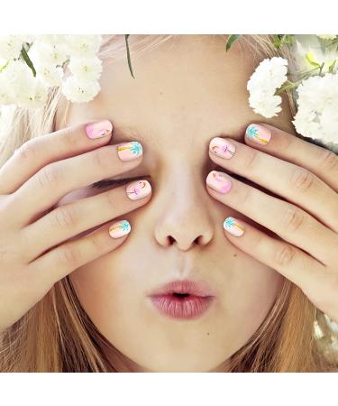 432pc Kids False Nail Set - Short Cute Animal Patterned Fake Nail Tips for Girls | Nail Decor & Gift - Buy Online on GoSupps.com