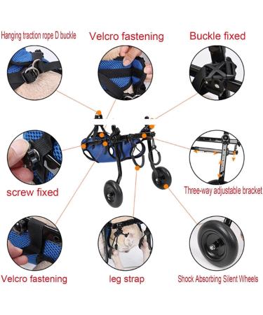 Disability Dog Wheelchair Small Pet Back Leg Wheelchair Adjustable Lightweight Dog Wheelchair Dog Mobility Aid Trolley with Wheels Rehabilitation of The Back Legs of The Dog Medium - Buy Online on GoSupps.com