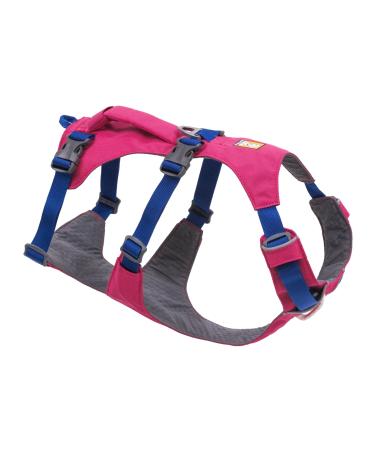 Luffwear flagline dog harness with handle light adjustable walking dishes 3 linen fortification points reinforced belt strap and strong V-ring made of metal alpine glow pink medium medium alpine glow pink