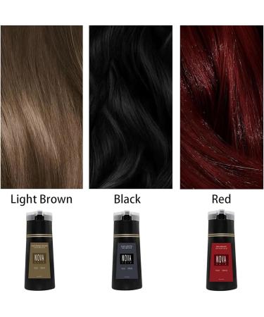 Nova Hair Color Shampoo NovaHair Instant Hair Color Shampoo 3 in 1 Hair Color Shampoo Hair Coloring for Gray Hair Long Lasting Hair Color Shampoo (Light Brown) - Buy Online on GoSupps.com