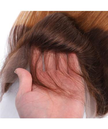 2 Tone Ombre Body Wave Hair 3 Bundles + 13x4 Lace Frontal | Brazilian Remy Virgin Human Hair Extensions | T4/30 Medium Brown/Auburn | 14 16 18+12 - Buy Online on GoSupps.com