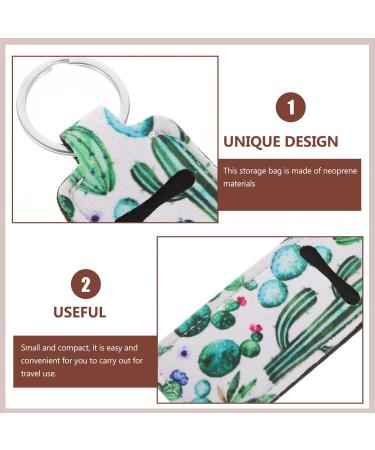 POPETPOP Lipstick Keychain Set - 5pcs Neoprene Lip Balm Holder Clips | Portable Cactus Design for Easy Carry & Style - Buy Online on GoSupps.com