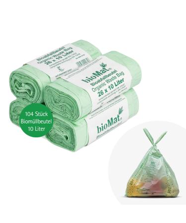 Biomat compostable 10l organic waste bag with a handle 104 bags premium quality DIN+ certified climate neutral made in Germany 26 pieces (4 Pack) 10l (104 pieces)) - Buy Online on GoSupps.com