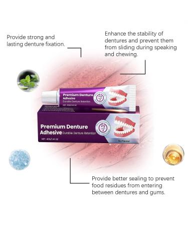 Qkbuza Denture Adhesive Maximum Holding Force 40g Repair Pad and SealantDenture Fixative For Daily Use by Women and Adults with Full or - Buy Online on GoSupps.com