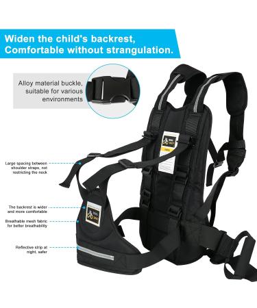 Motorcycle Children's Belt - Adjustable Bike Safety Seat Belt with Reflective Stripes | 1-12 Years (Black) - Buy Online on GoSupps.com