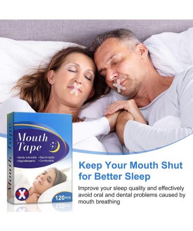 Gentle Mouth Tape (120 pcs) for Better Sleep | Anti Snoring Strips for Men and Women | Stop Snoring Solution | Improved Nighttime Breathing - Buy Online on GoSupps.com