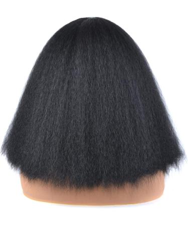 KKJKK Kurz Curly Black Synthetic Wig for Women | Fluffy Medium Length Heat-Resistant Fiber | Perfect for Cosplay & Halloween - Buy Online on GoSupps.com